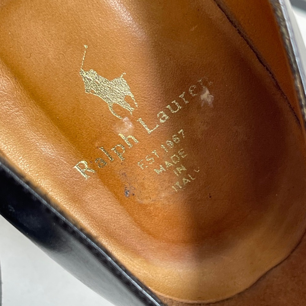 Ralph Lauren 4904 Black Leather Ballet Flats Slip On Women 6.5 AA Made in Italy - Picture 7 of 12